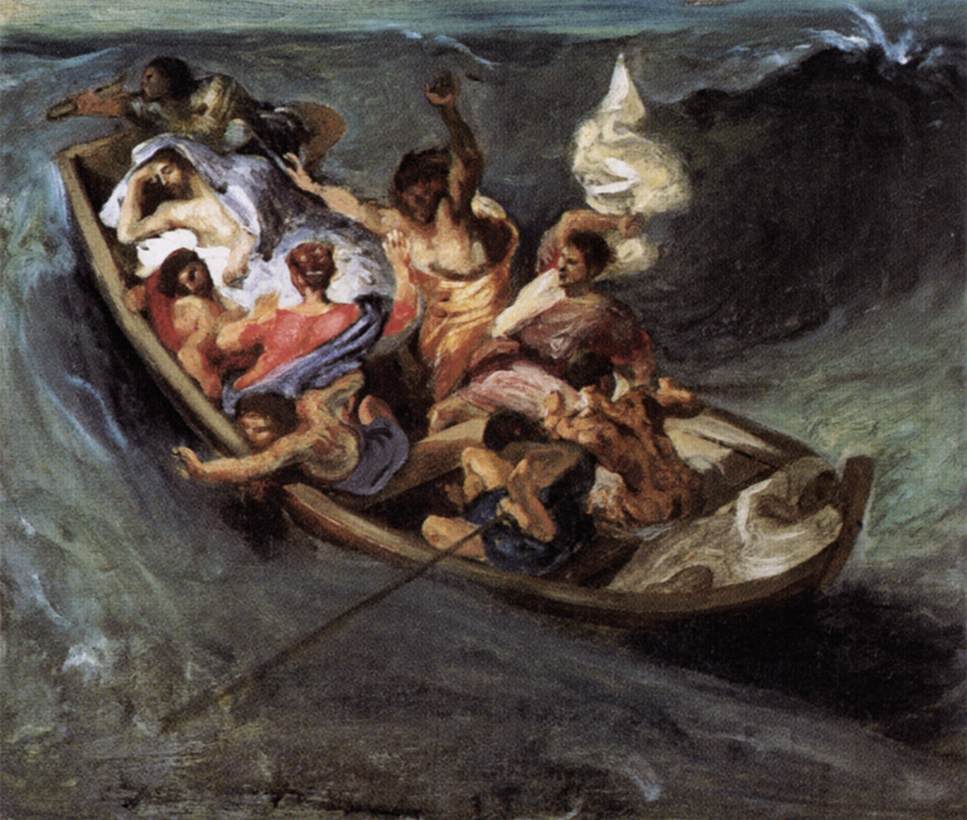 Christ on the Lake of Gennezaret (sketch) by DELACROIX, Eugène