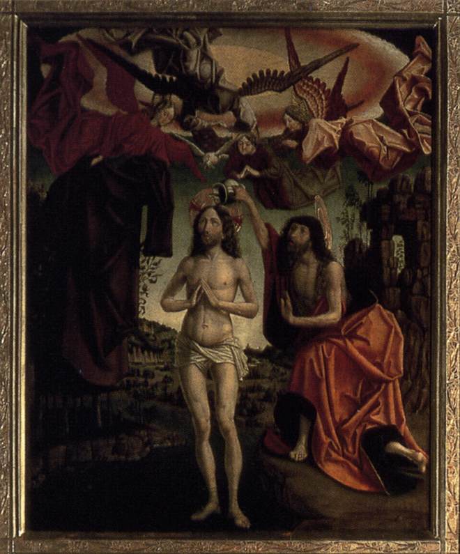 St Wolfgang Altarpiece: Baptism of Christ by PACHER, Michael