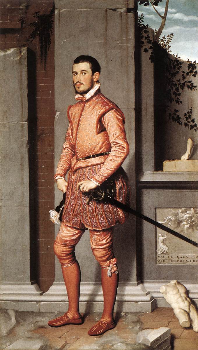 The Gentleman in Pink by MORONI, Giovanni Battista