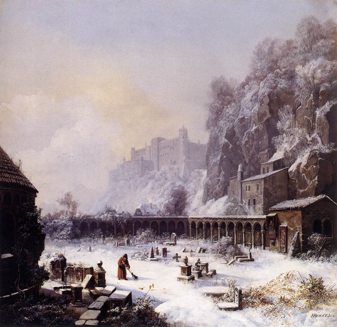 Graveyard of St. Peter's in Winter by BÜRKEL, Heinrich