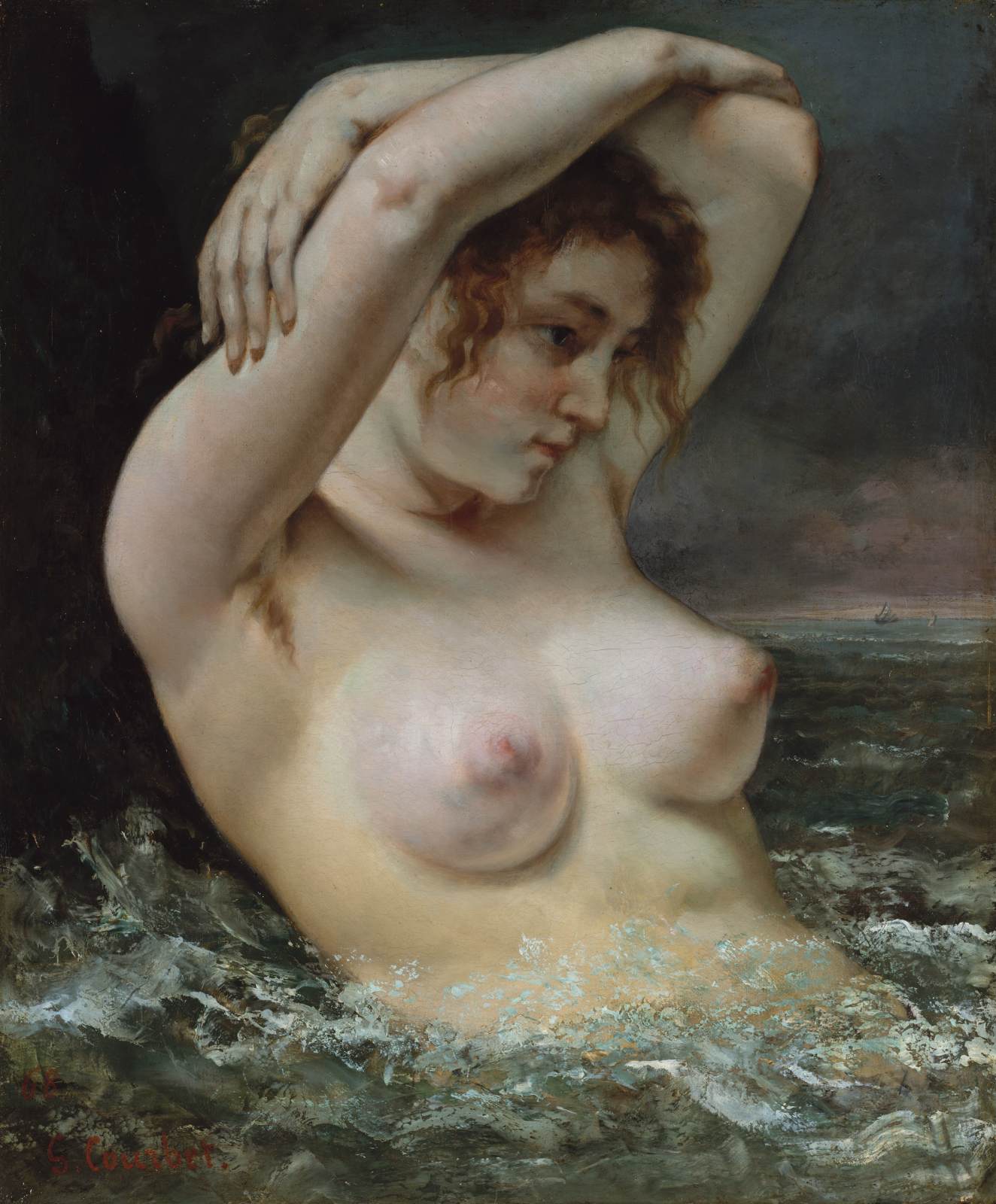 The Woman in the Waves by COURBET, Gustave