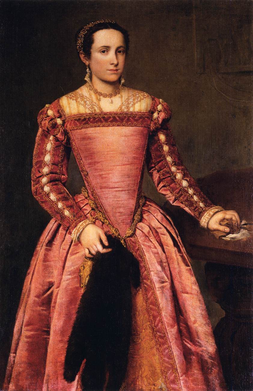 Woman in a Red Dress by MORONI, Giovanni Battista