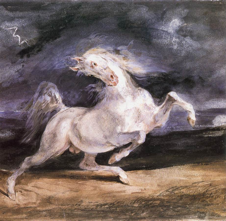 Horse Frightened by a Storm by DELACROIX, Eugène