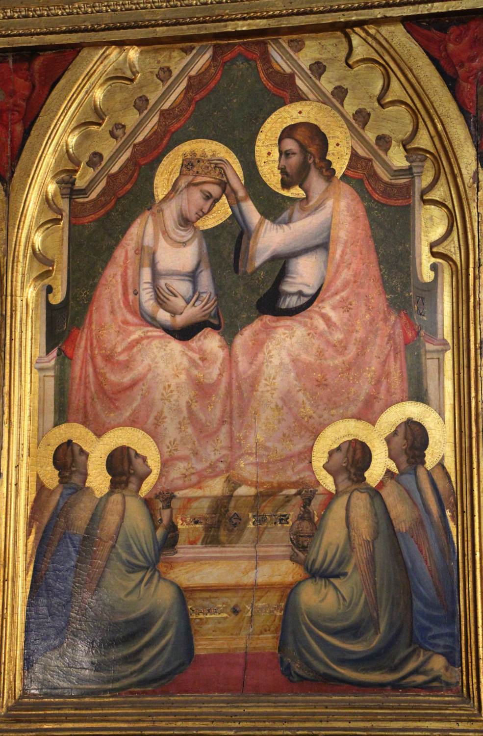 Baroncelli Polyptych: Coronation of the Virgin by GIOTTO di Bondone