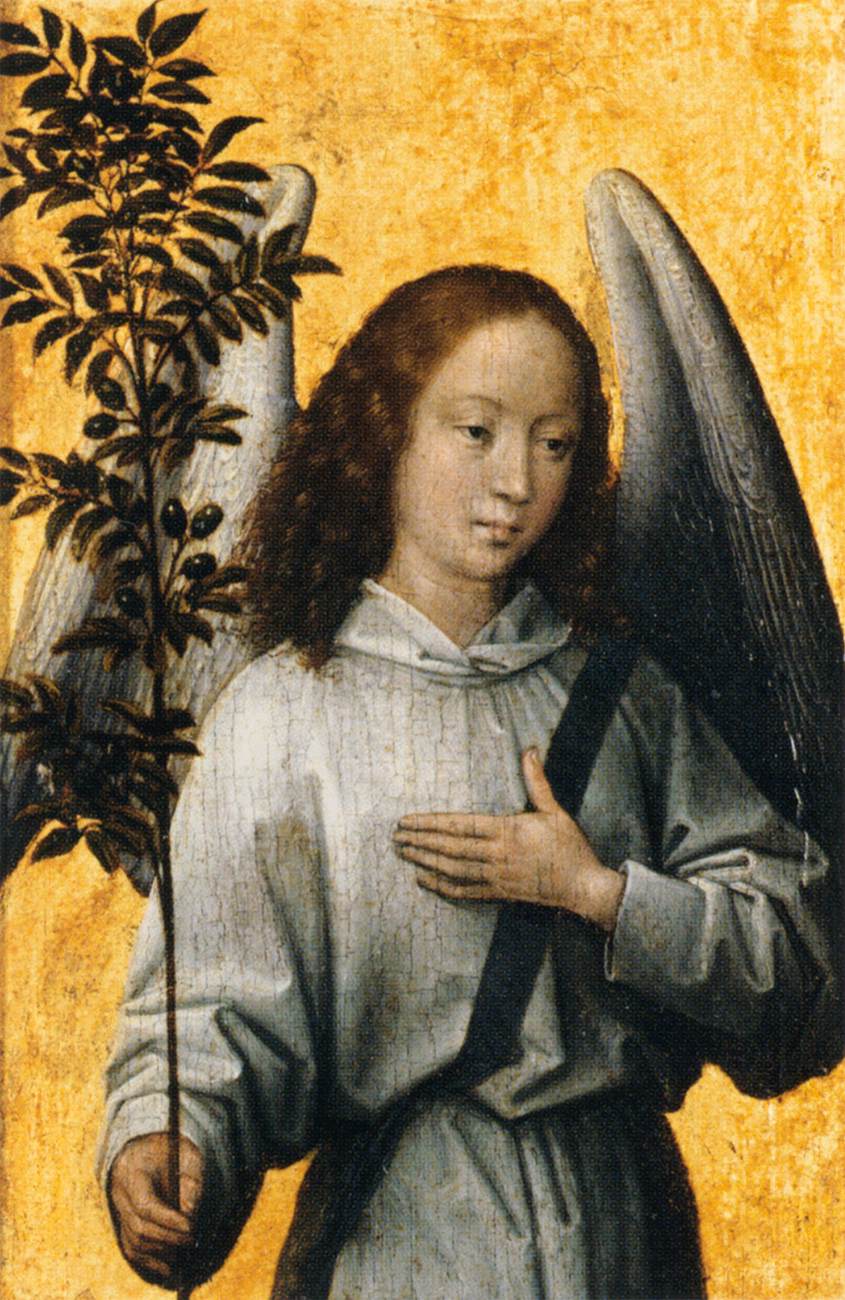 Angel with an Olive Branch, Emblem of Divine Peace by MEMLING, Hans