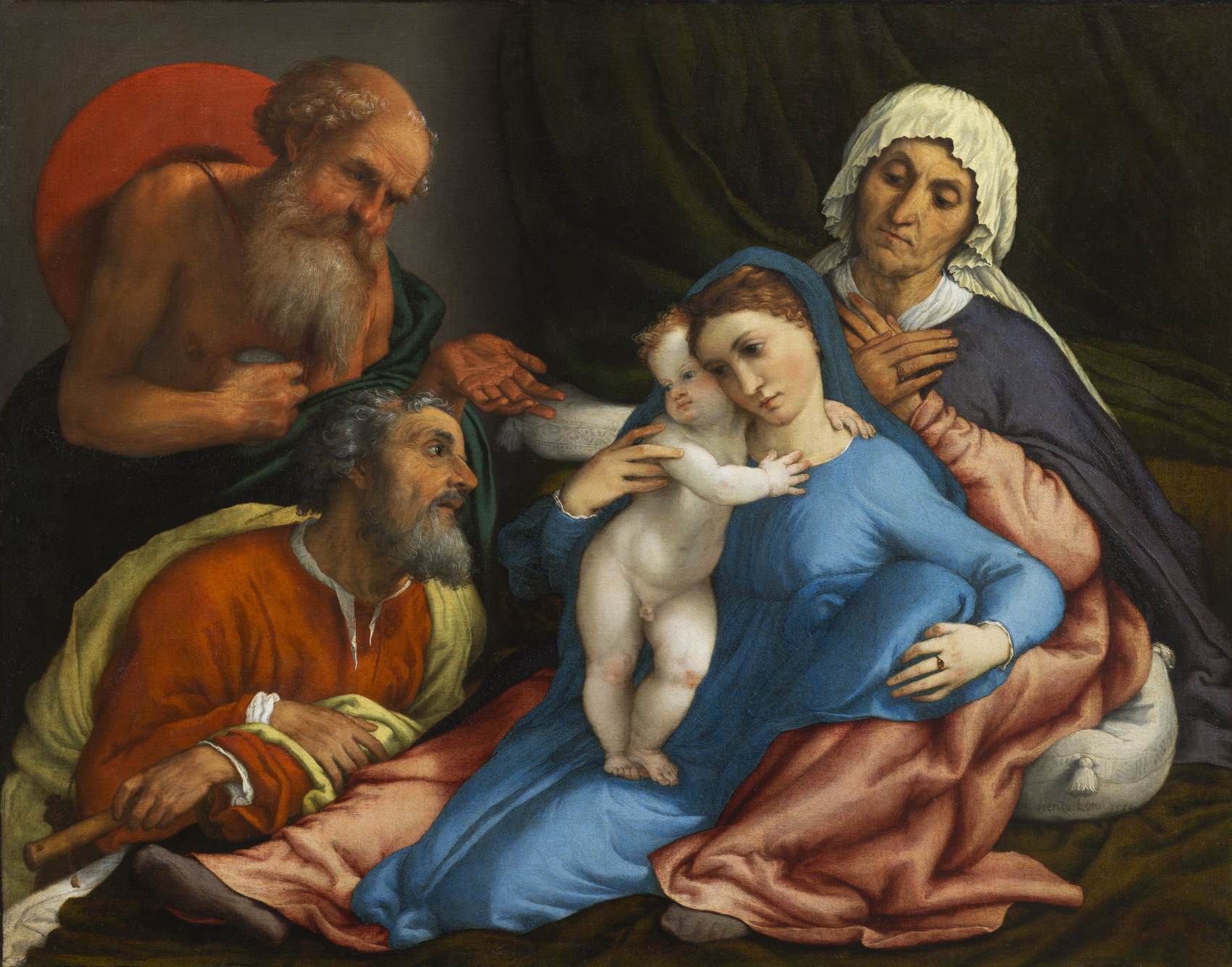 Holy Family with St Jerome by LOTTO, Lorenzo