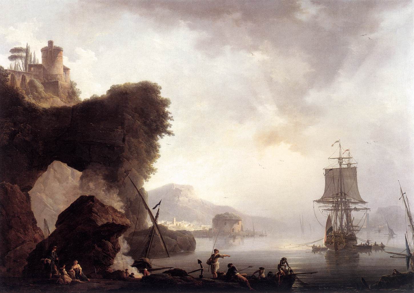 Seascape with Sunset by LOUTHERBOURG, Philip Jacques de