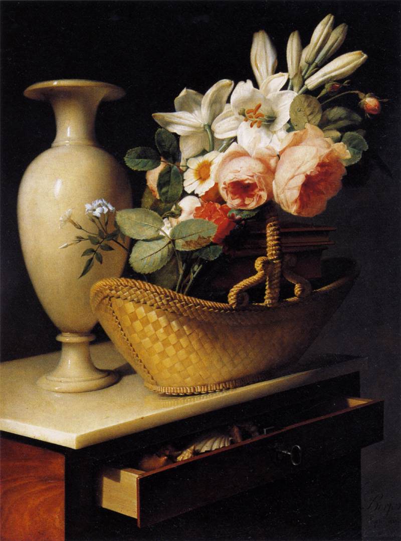 Still-Life with a Basket of Flowers by BERJON, Antoine