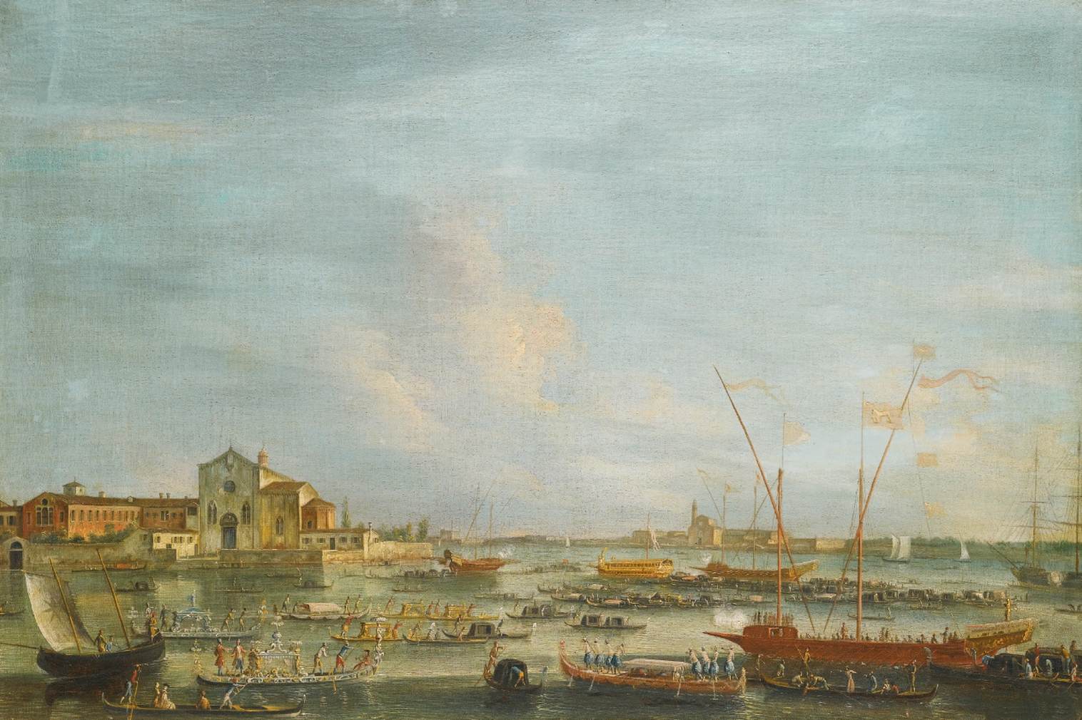 View of Sant'Elena and San Nicolò di Lido on Ascension Day, Venice by TIRONI, Francesco