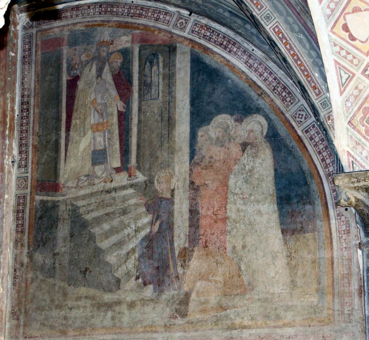 View of the frescoes by