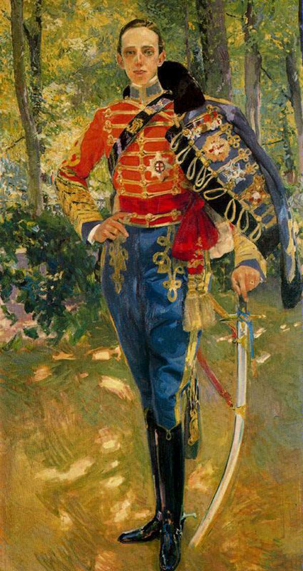 Portrait of Alfonso XIII in the Uniform of a Hussar by SOROLLA Y BASTIDA, Joaquín