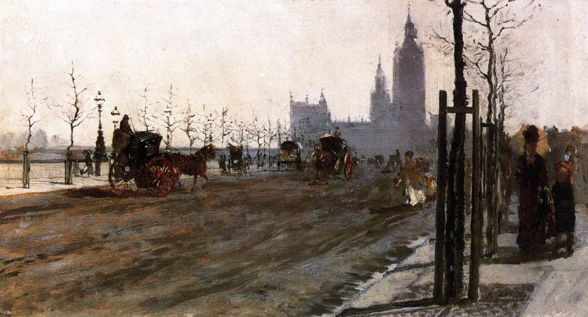 The Victoria Embankment, London by NITTIS, Giuseppe de