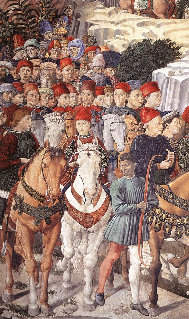 Procession of the Youngest King (detail) by GOZZOLI, Benozzo