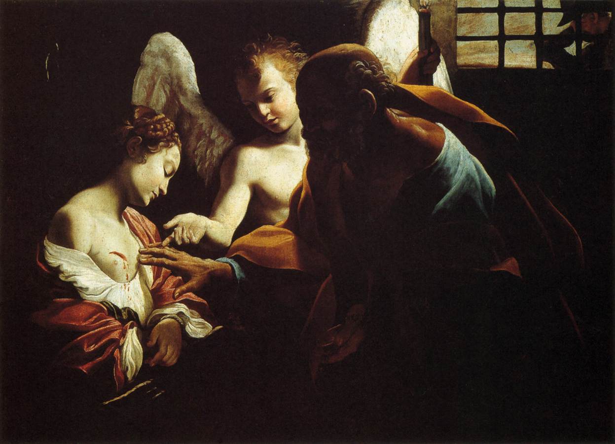 St Peter Healing St Agatha by LANFRANCO, Giovanni