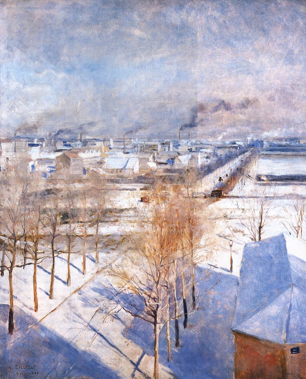 Paris in the Snow by EDELFELT, Albert