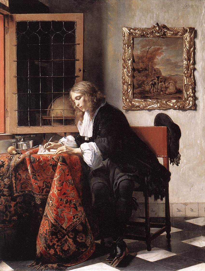 Man Writing a Letter by