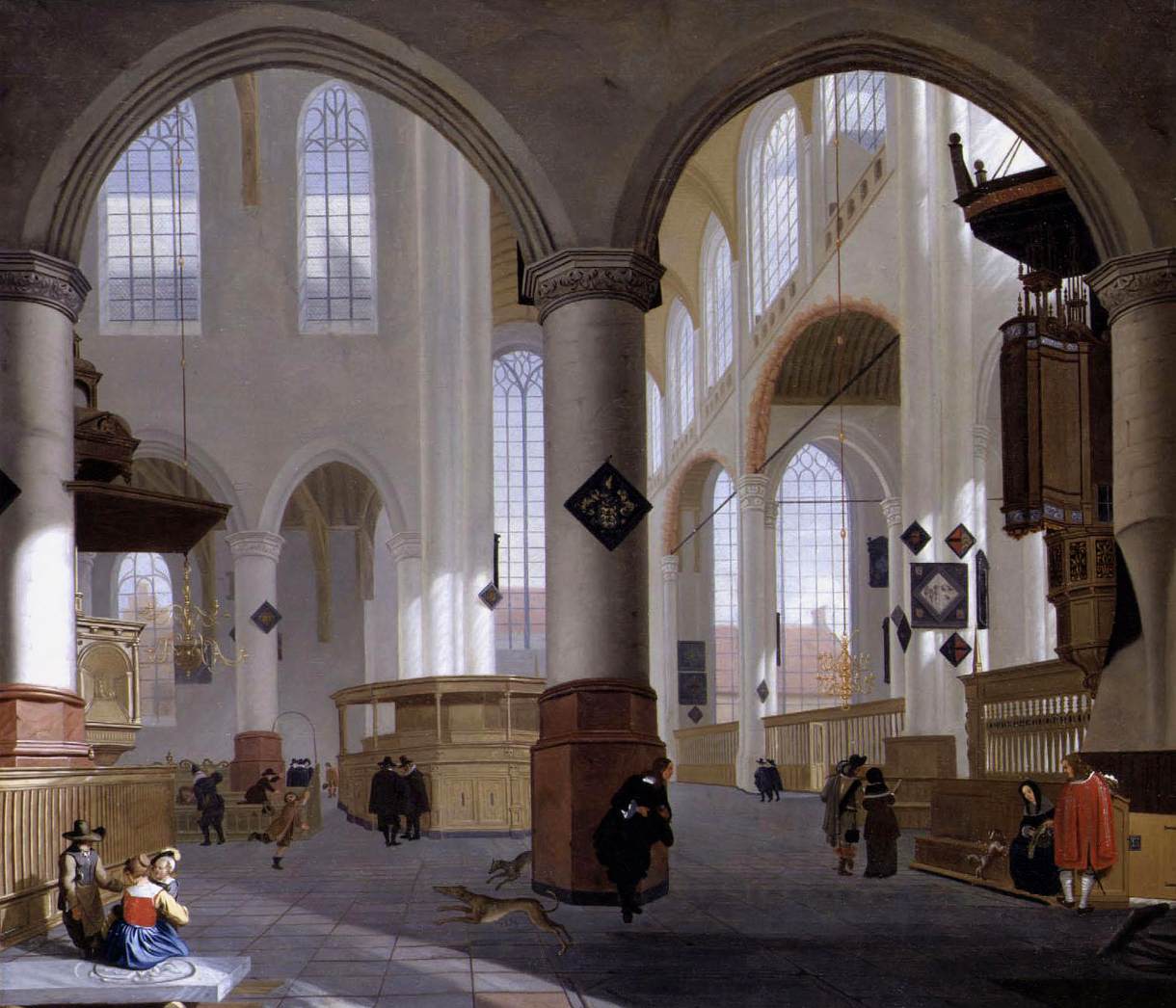 Interior of the Oude Kerk, Delft by MAN, Cornelis de