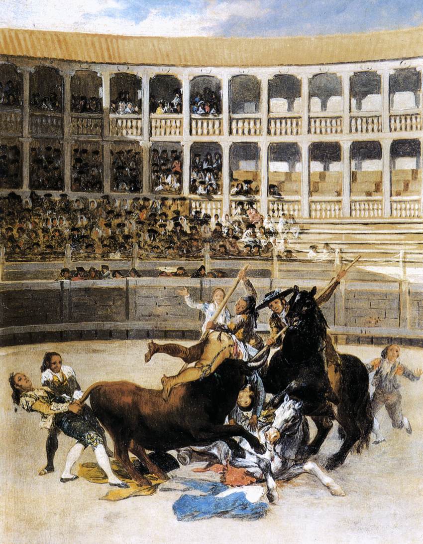 Picador Caught by the Bull by GOYA Y LUCIENTES, Francisco de