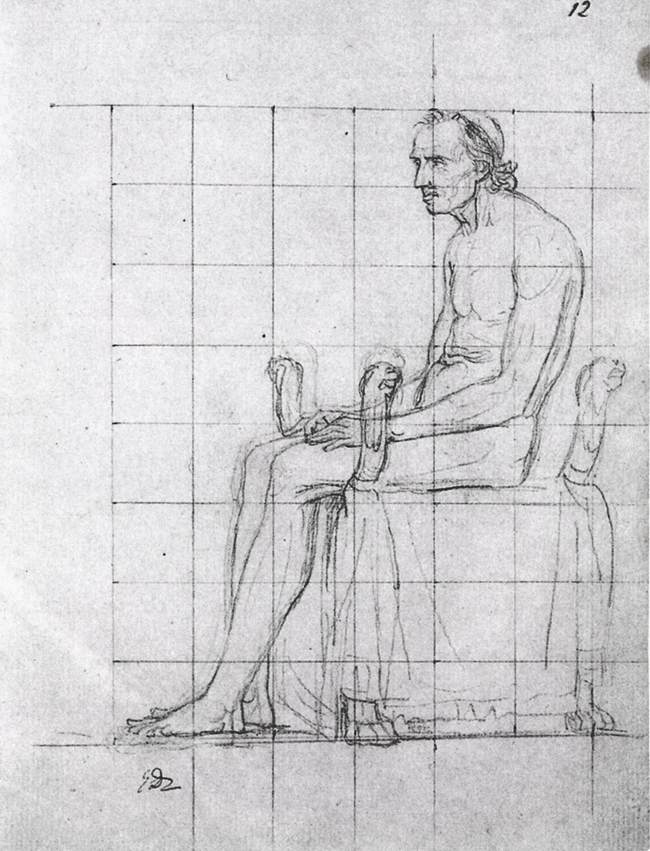 Nude study of Pope Pius VII by DAVID, Jacques-Louis