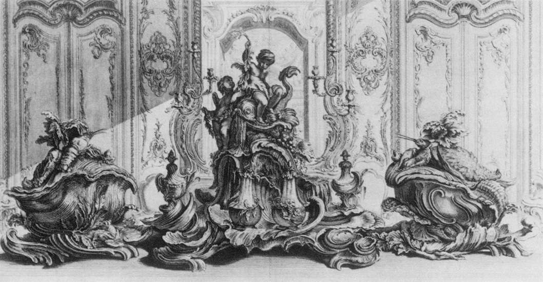 Design for a Large Centrepiece and Two Terrines in Silver by MEISSONNIER, Juste-Aurèle