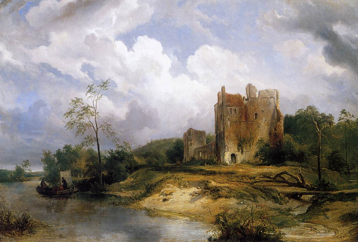 River Landscape with Ruins by NUYEN, Wijnandus Johannes Josephus