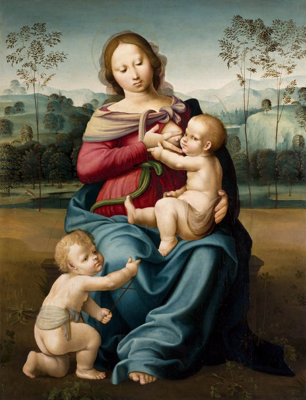 Virgin Nursing the Child with the Infant John the Baptist by GENGA, Girolamo