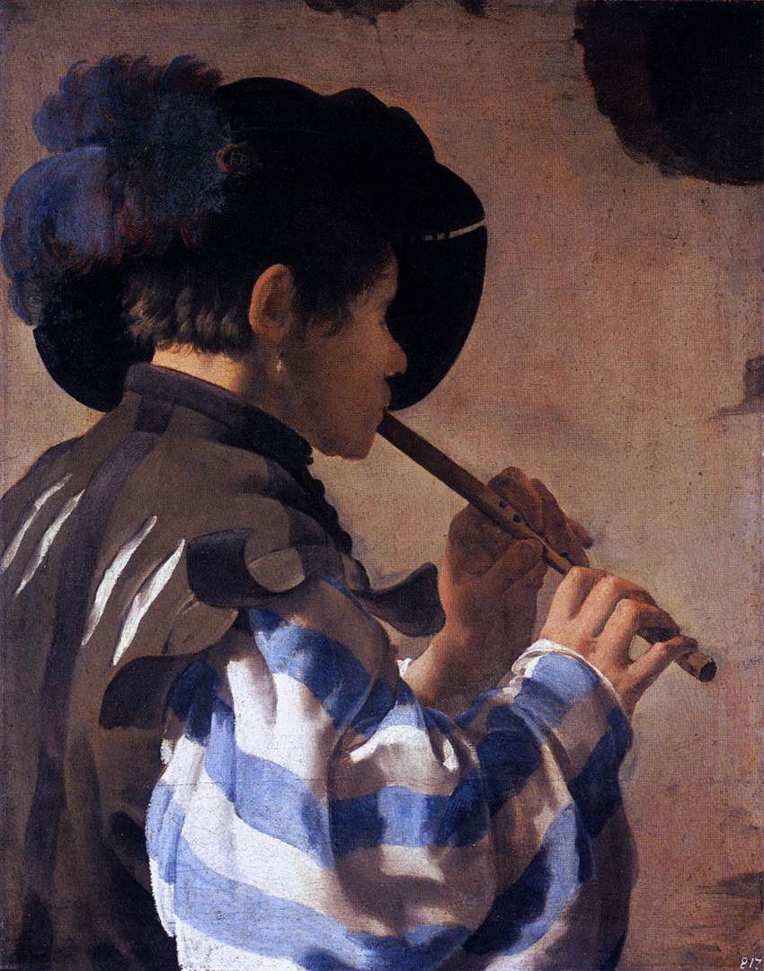 Boy Playing a Fife by