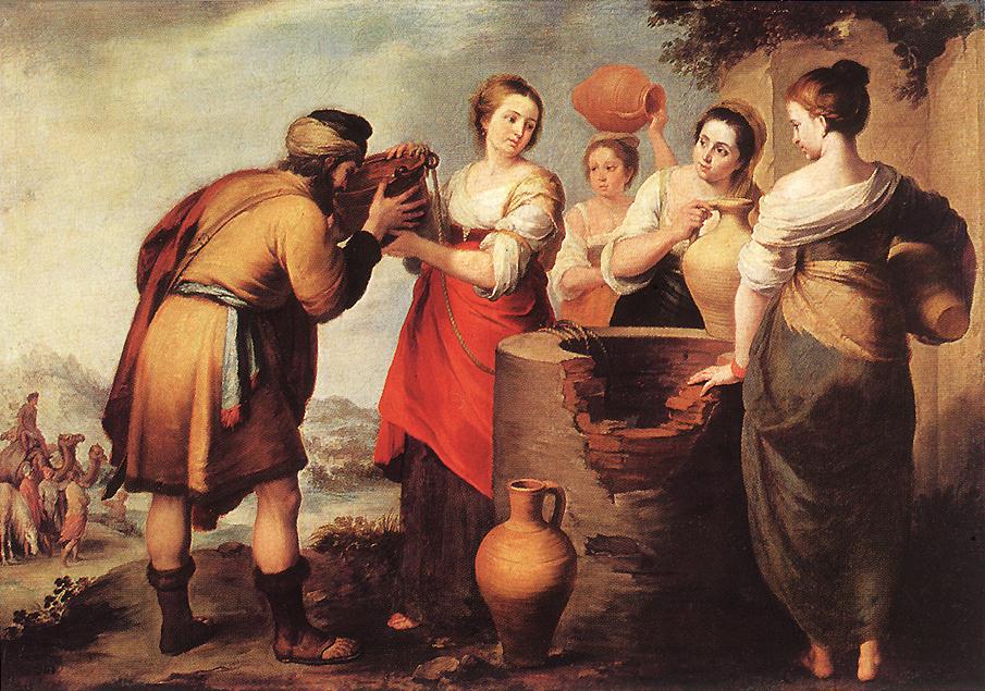 Rebecca and Eliezer by MURILLO, Bartolomé Esteban