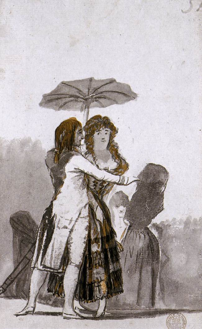 Couple with Parasol on the Paseo by GOYA Y LUCIENTES, Francisco de