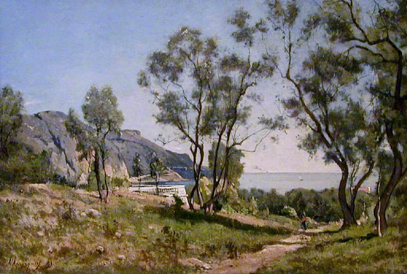 On Riviera by HARPIGNIES, Henri-Joseph