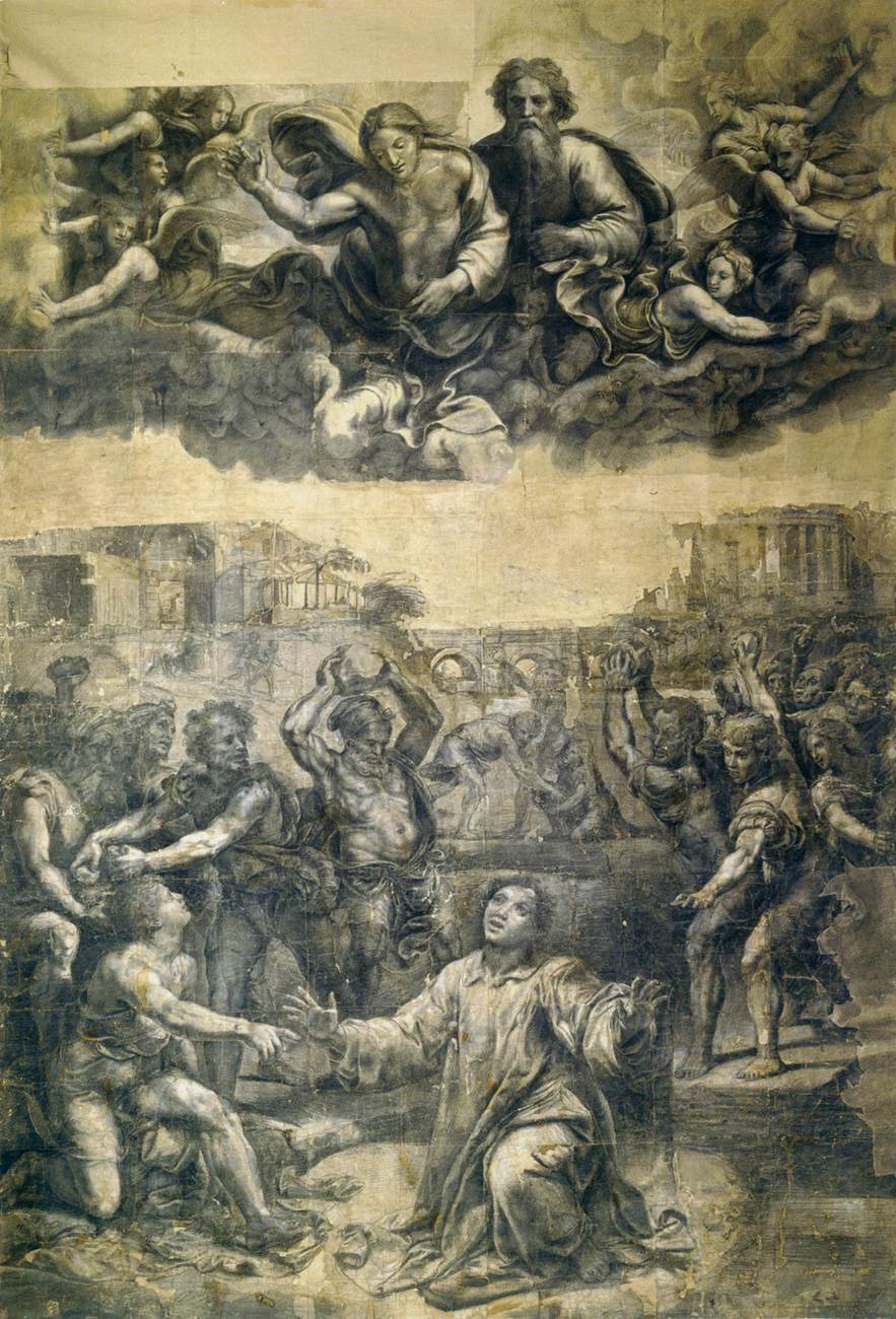 Stoning of St Stephen by GIULIO ROMANO