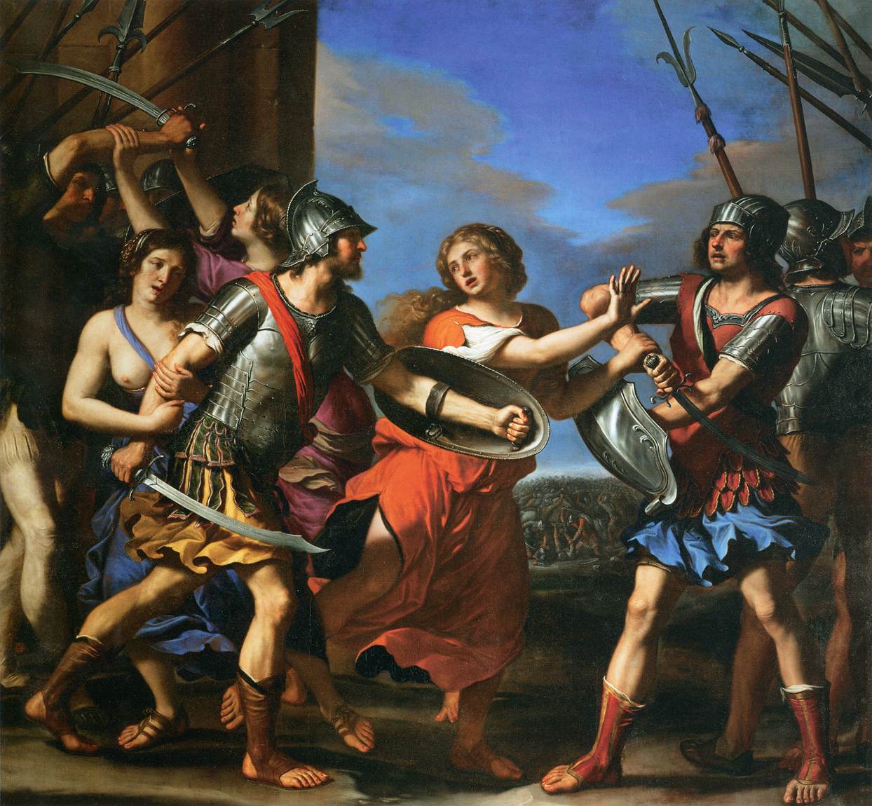 Hersilia Separating Romulus and Tatius by GUERCINO