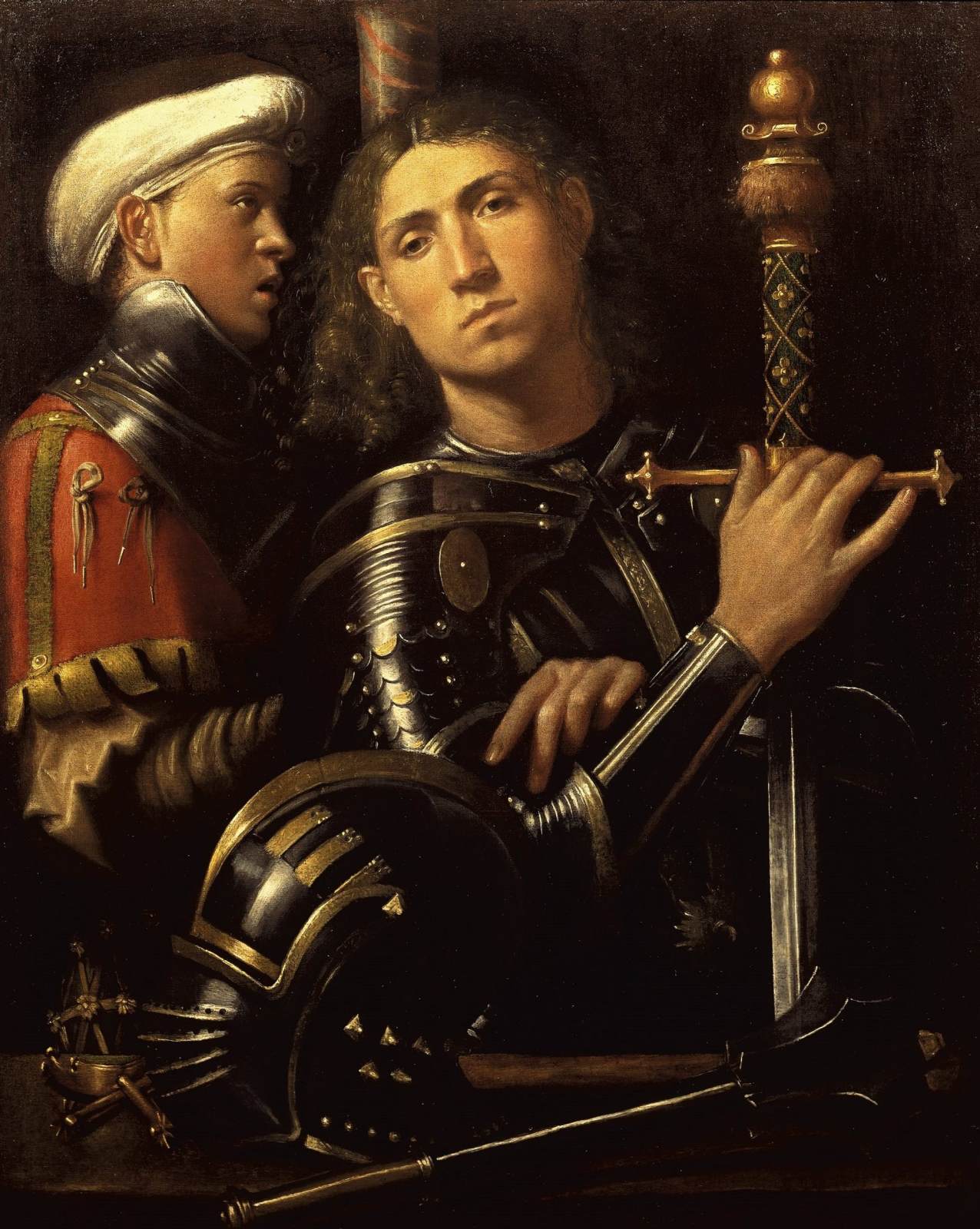 Portrait of a Man in Armour with a Squire by GIORGIONE