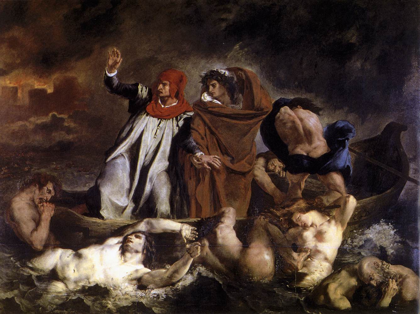 The Barque of Dante by DELACROIX, Eugène