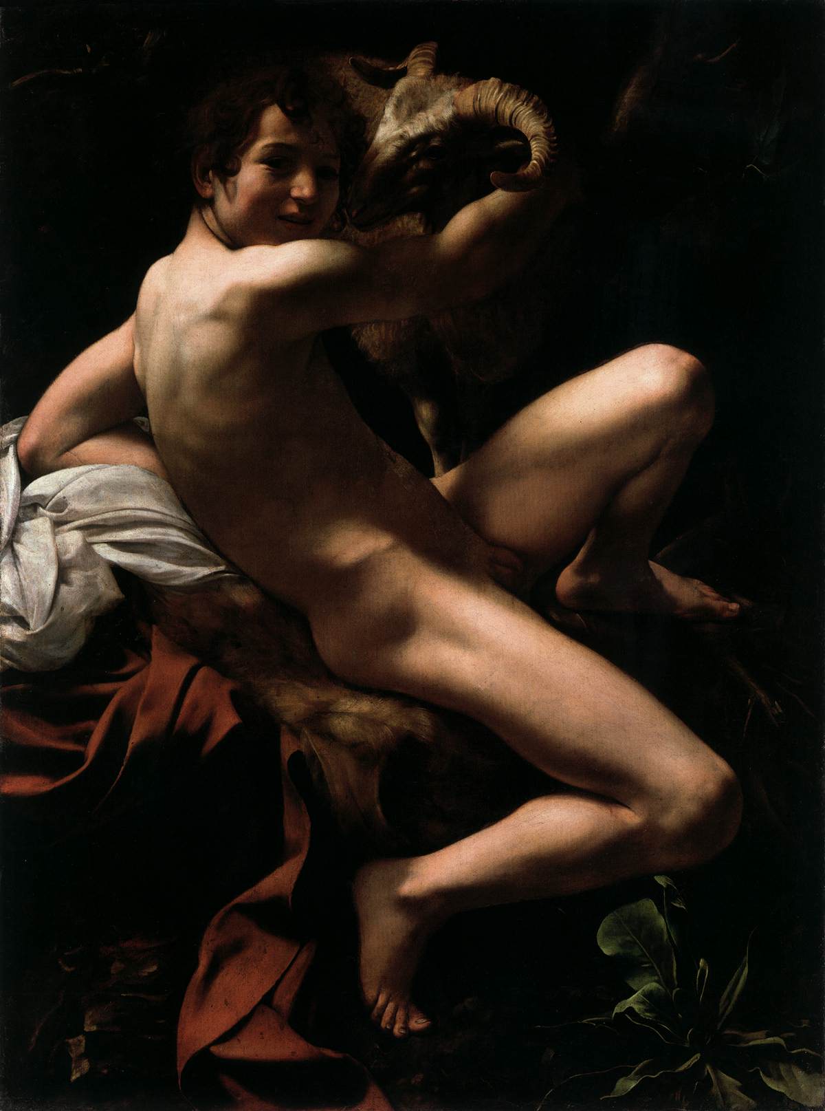 St John the Baptist (Youth with Ram) by CARAVAGGIO