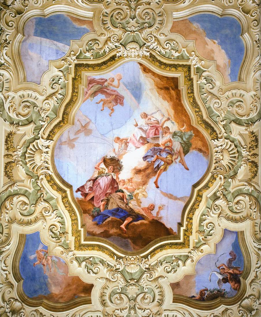 View of the ceiling in the ballroom by ANGELI, Giuseppe