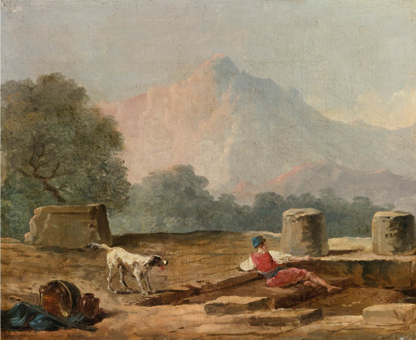 A Boy and a Dog among Ruins by ROBERT, Hubert