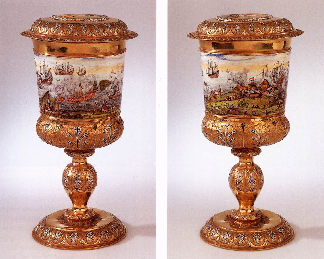 Covered goblet by LOOCKEMANS, Nicolaas