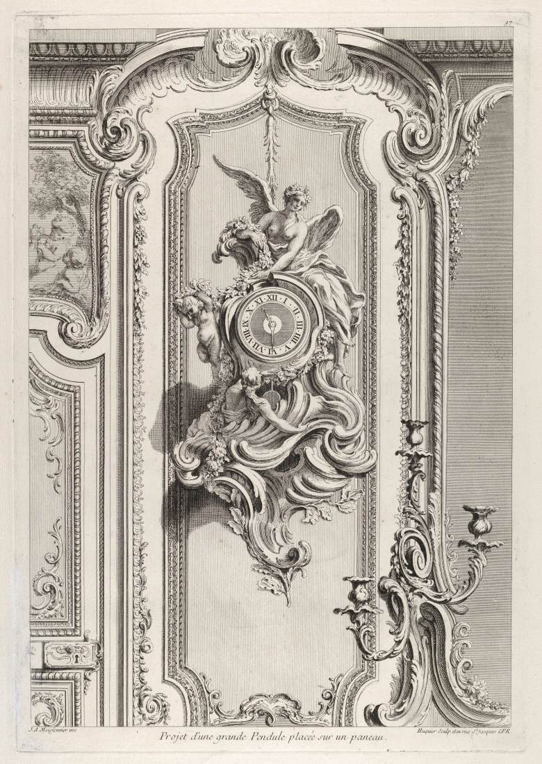 Projet d'une grande Pendule, from 'Oeuvre de Juste-Aurèle Meissonnier' by MEISSONNIER, Juste-Aurèle