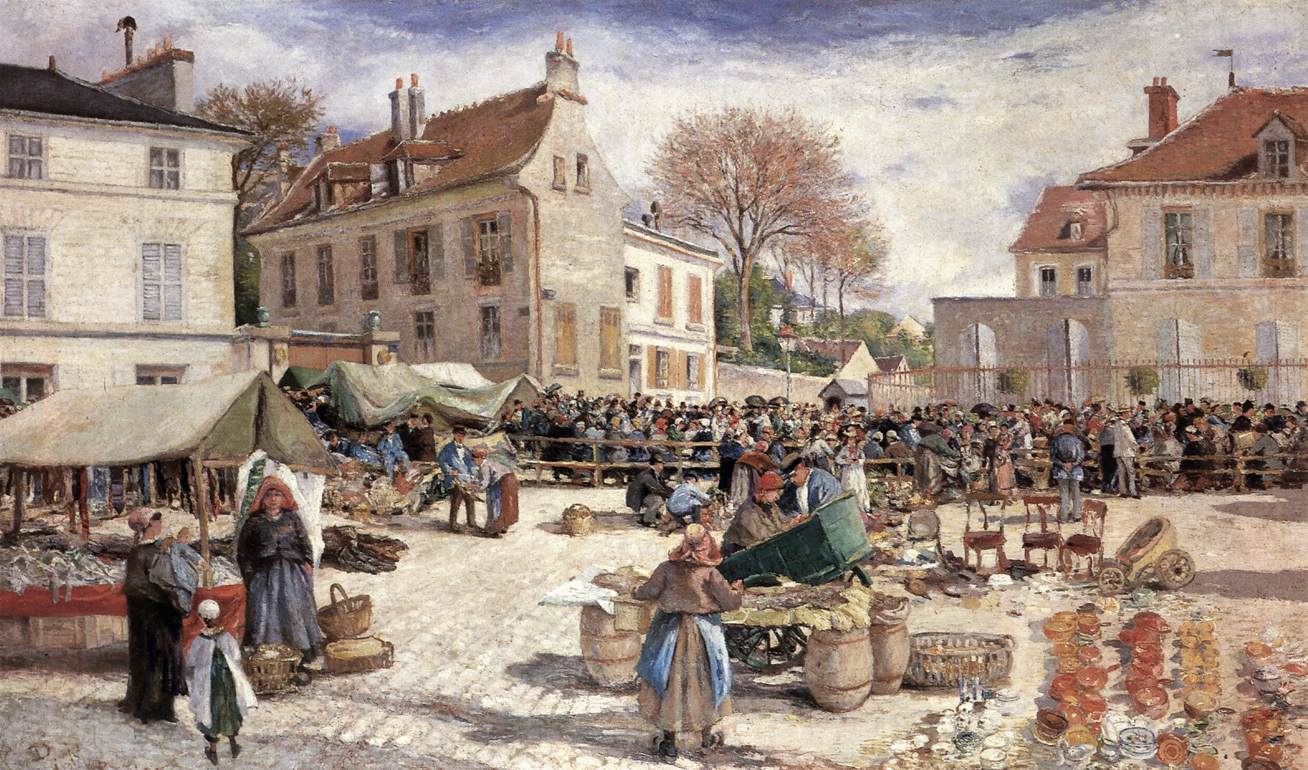 The Market outside Pontoise Town Hall by