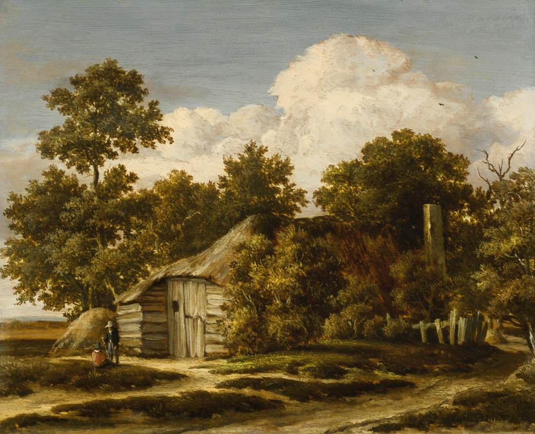 Cottage at the Edge of a Wood by HOBBEMA, Meyndert