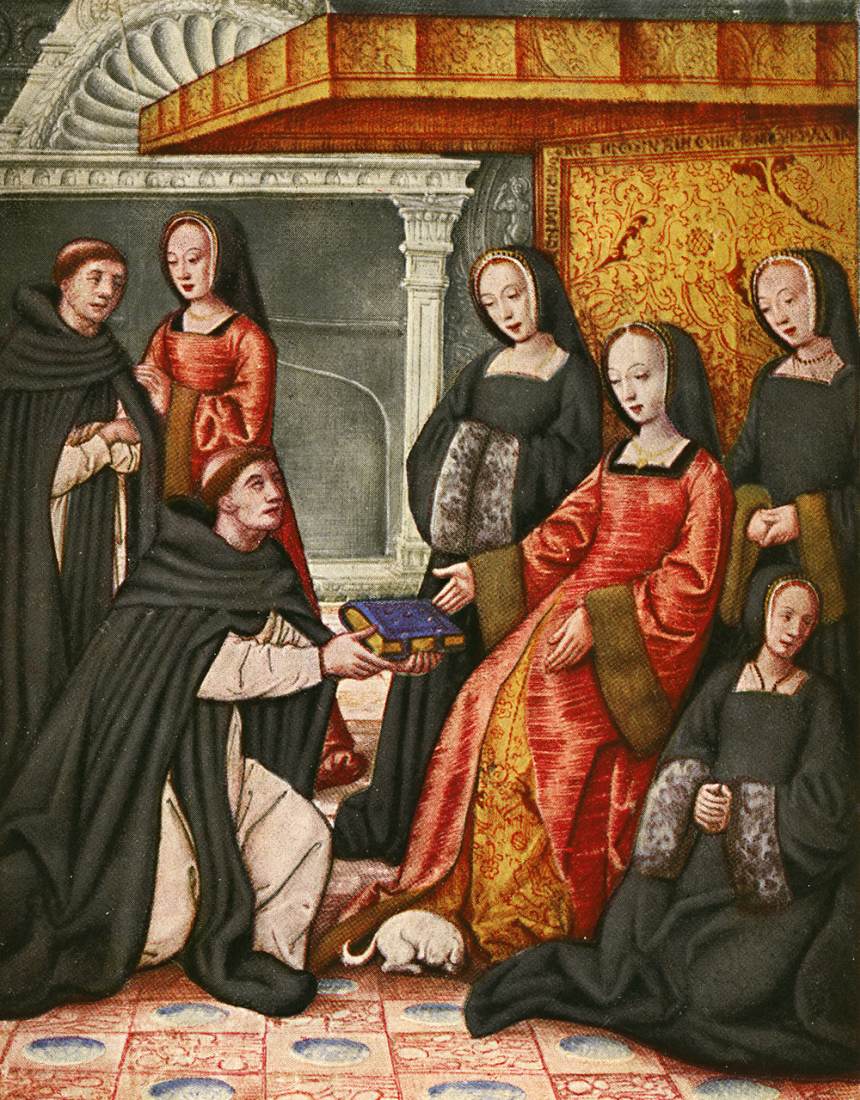 Anne of Brittany Receiving a Manuscript by