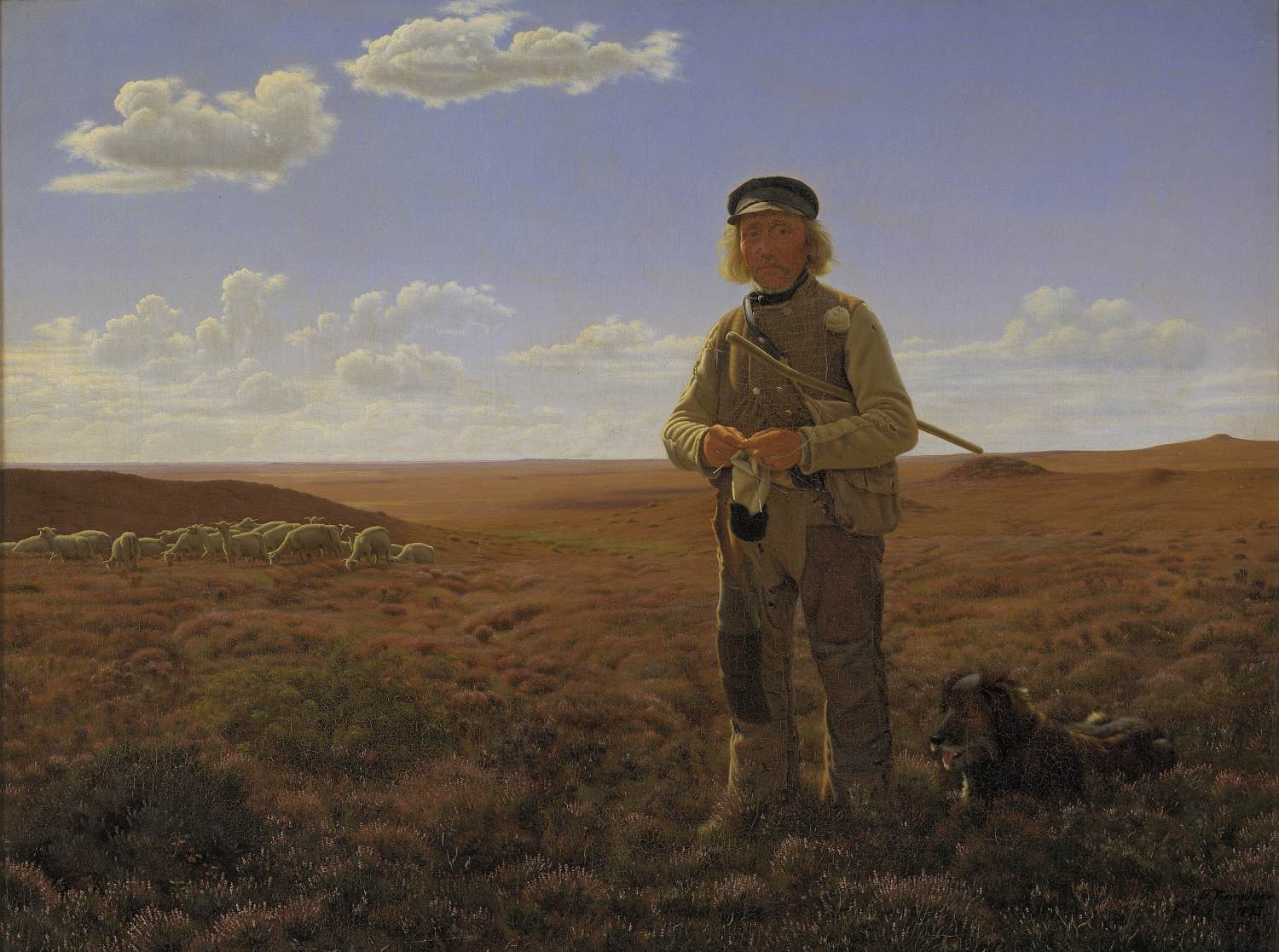 A Jutland Shepherd on the Moors by VERMEHREN, Frederik