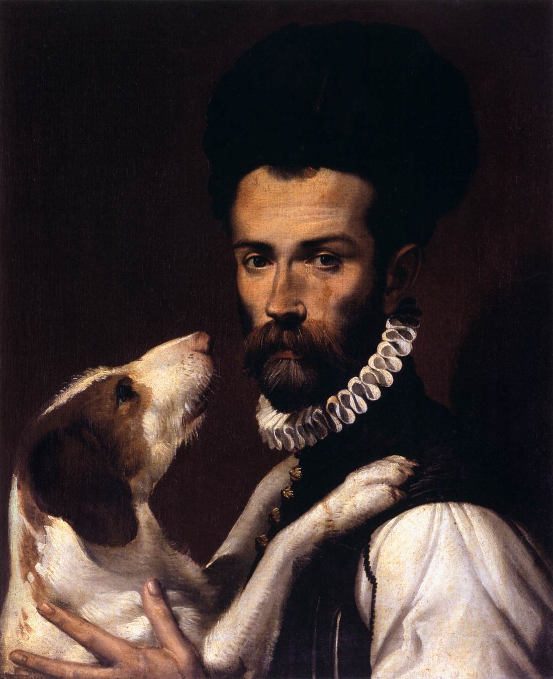 Portrait of a Man with a Dog by PASSEROTTI, Bartolomeo