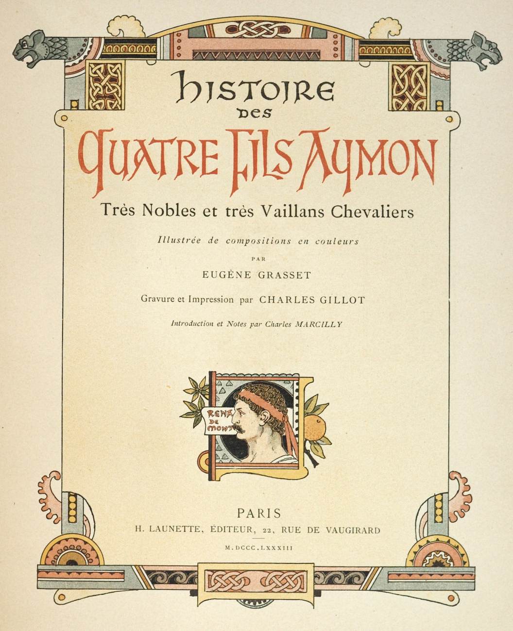 Histoire des Quatre Fils Aymon: Title page by