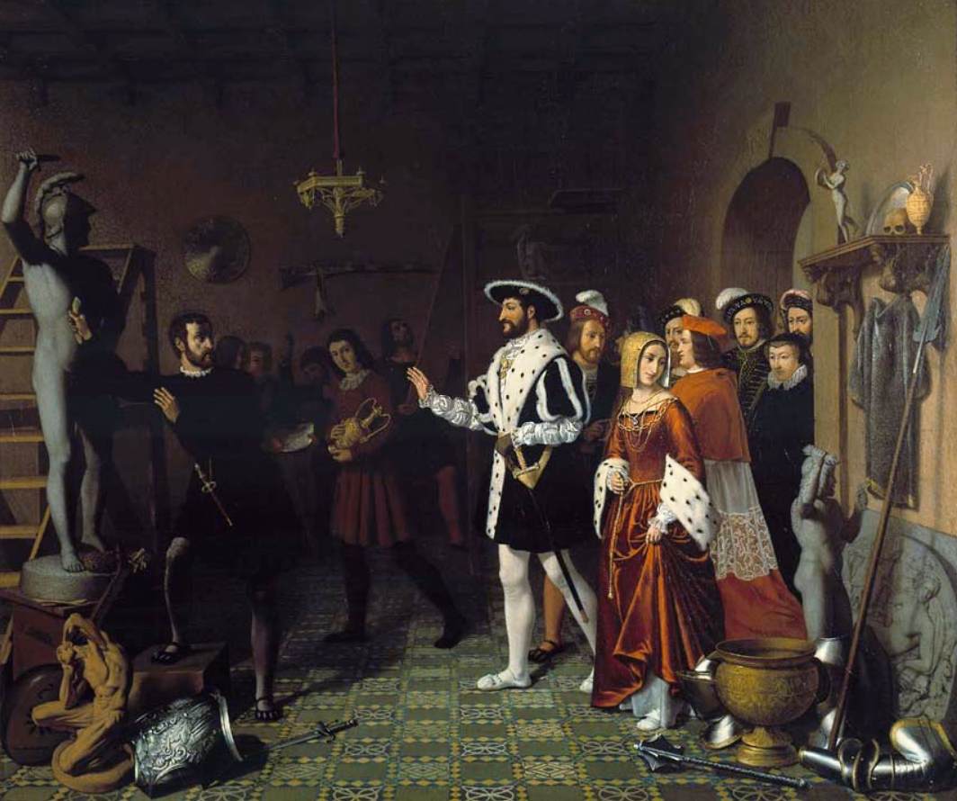 François I visiting Benvenuto Cellini at the Castle of Nesle by GRISÉE, Louis-Joseph