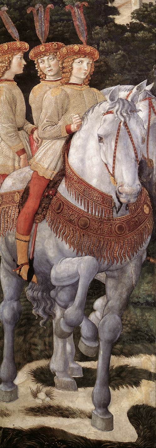 Procession of the Middle King (detail) by GOZZOLI, Benozzo