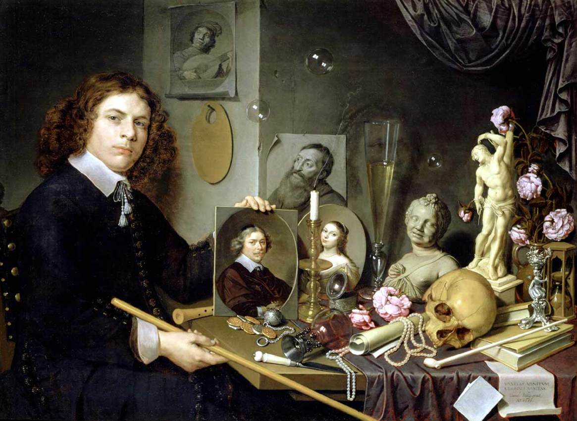 Self-Portrait with Vanitas Symbols by