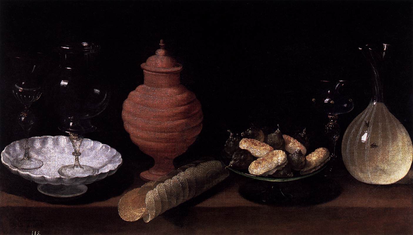 Still-Life of Glass, Pottery, and Sweets by HAMEN, Juan van der