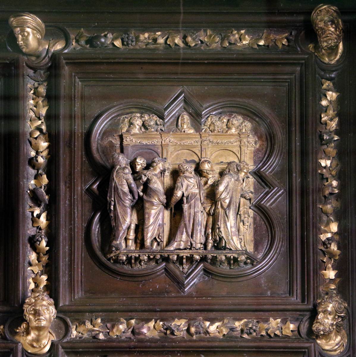 North doors panels: 20. Pentecost by GHIBERTI, Lorenzo